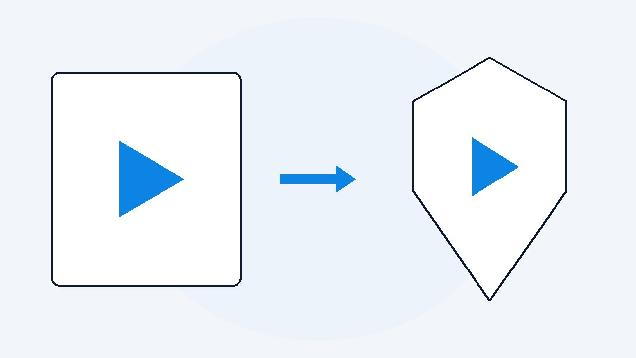 A video file staying on one laptop while it is transcribed into a document, with no copy going up to a cloud server