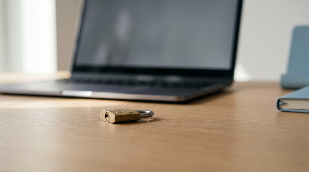 A small padlock beside a laptop, like a private or password video that a link tool cannot open